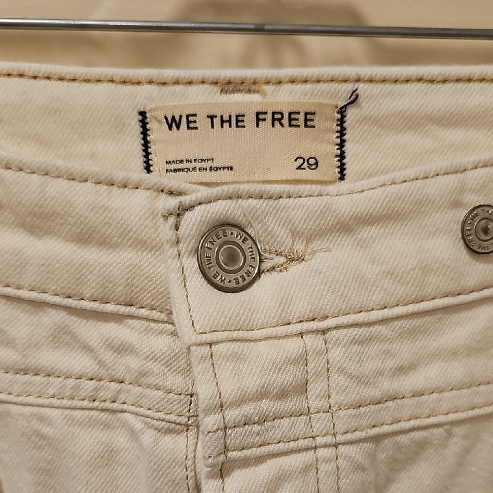 We The Free Free People Palmer Cuffed Denim Jeans; Size 29; EUC; Eggshell - Picture 7 of 10